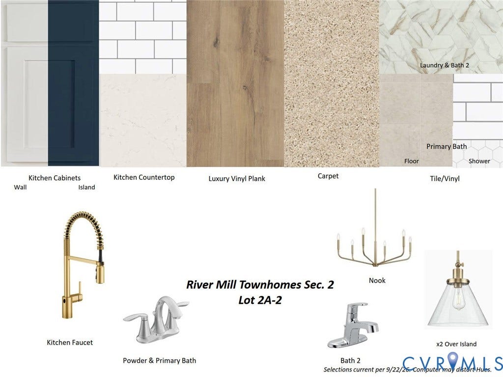 Collage shows design finishes in the home.