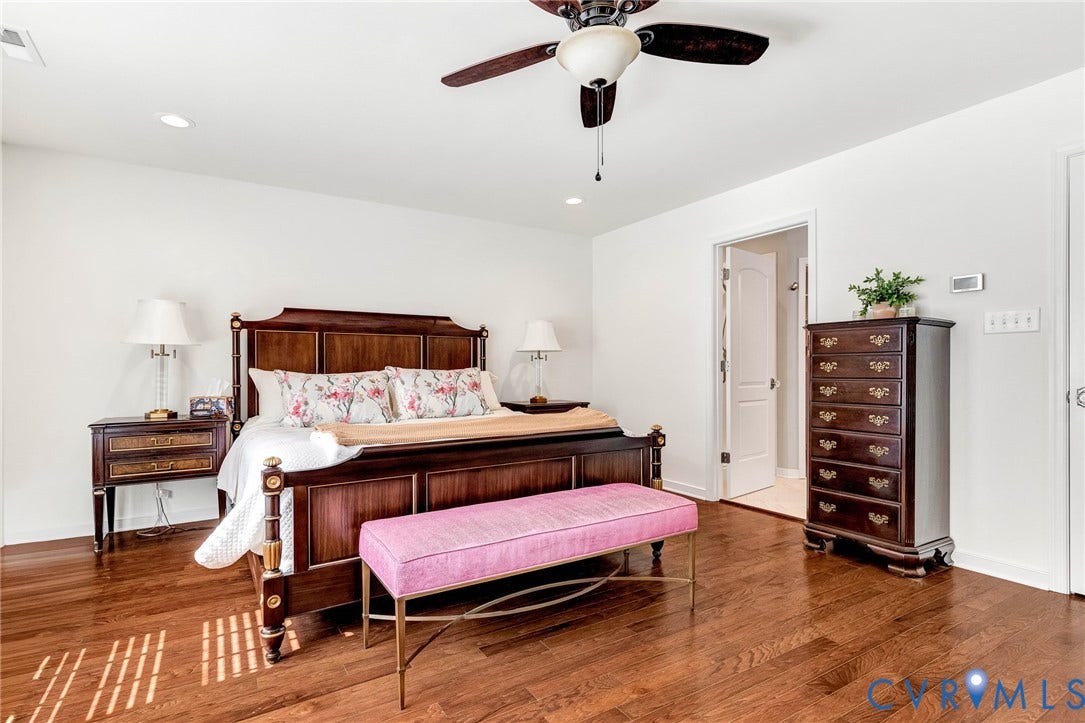 14379 Michaux Village Drive, Winterfield Park, Midlothian, VA 23113 Room with rich wood-finish flooring, recessed lighting, and a ceiling fan