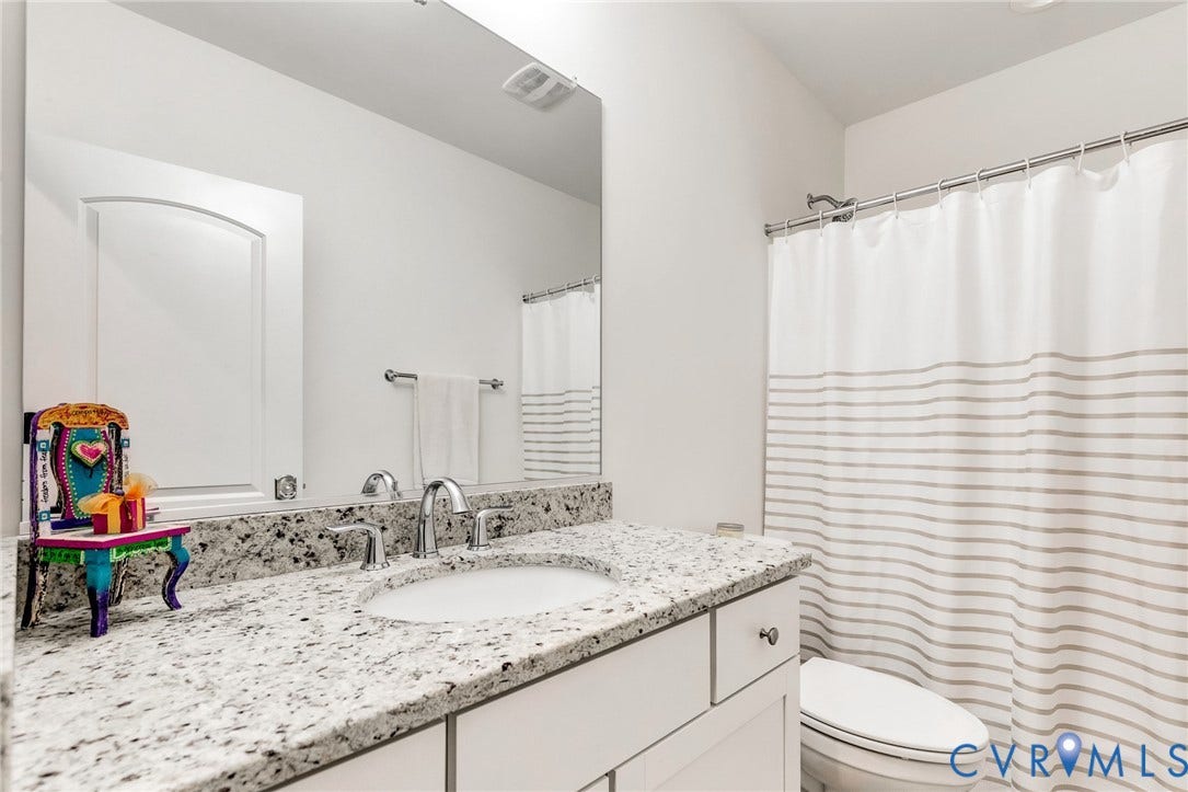 14379 Michaux Village Drive, Winterfield Park, Midlothian, VA 23113 There is a full bath in the basement with a tub and shower.