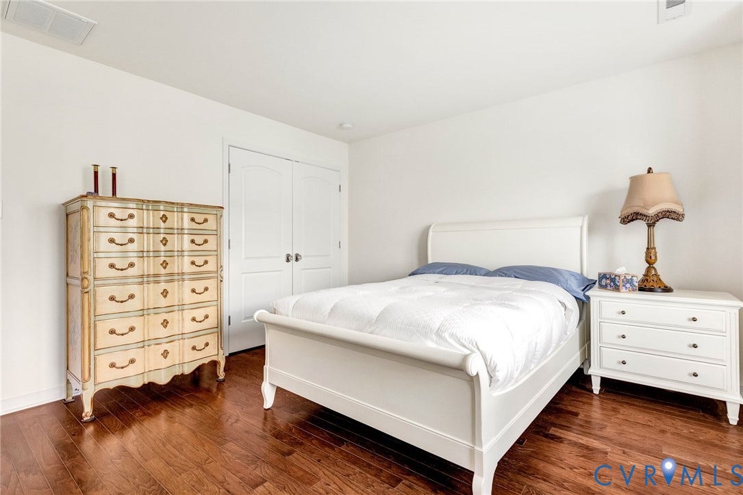 14379 Michaux Village Drive, Winterfield Park, Midlothian, VA 23113 Bedroom featuring rich wood-finish flooring, crisp white walls, and a recessed lighting fixture