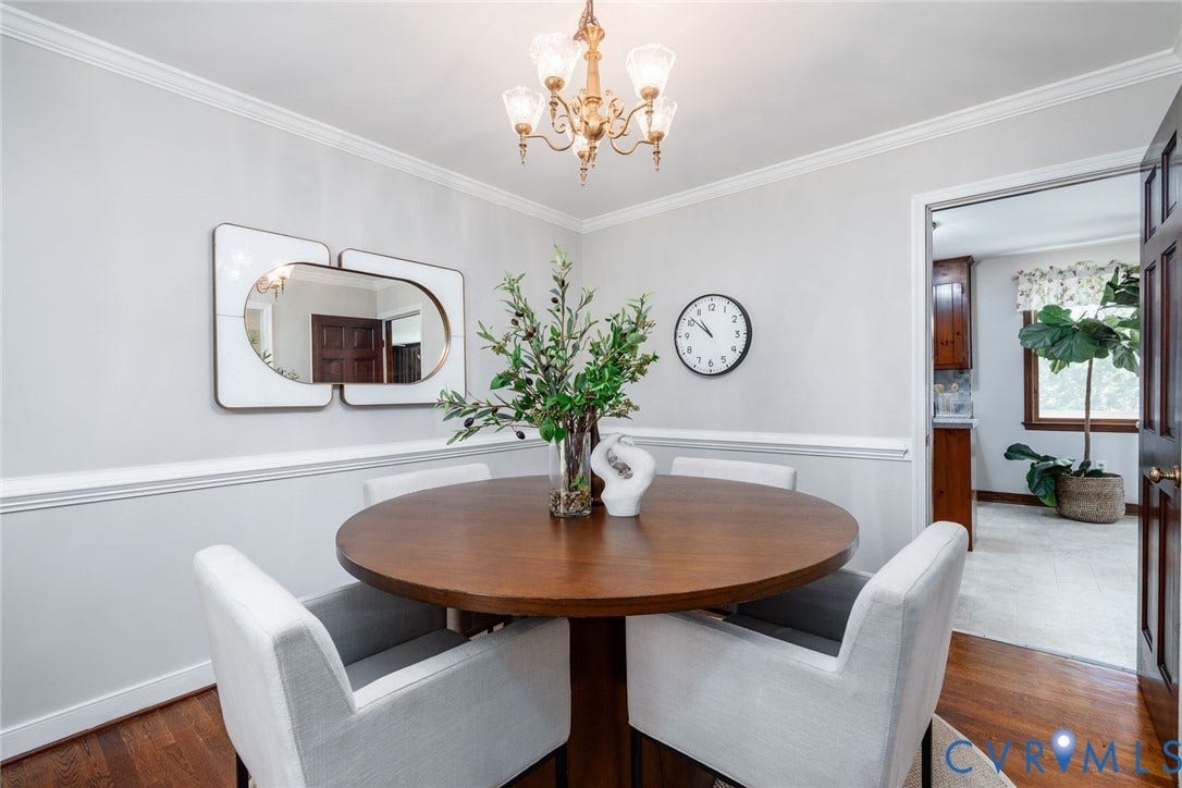 14613 Gimbel Drive, Chester, VA 23836 Crown molding, chair rail, and hardwood flooring