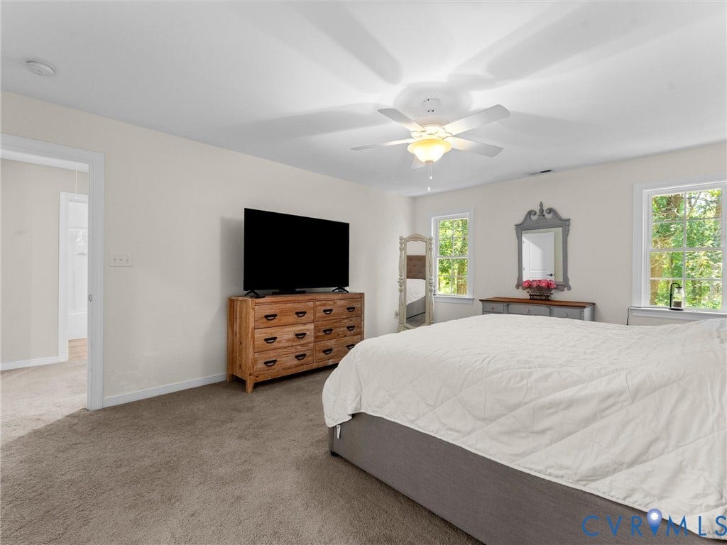 8200 Madeline Court, Strath Woods, Henrico, VA 23231 Spacious room featuring neutral carpeting and light-toned walls