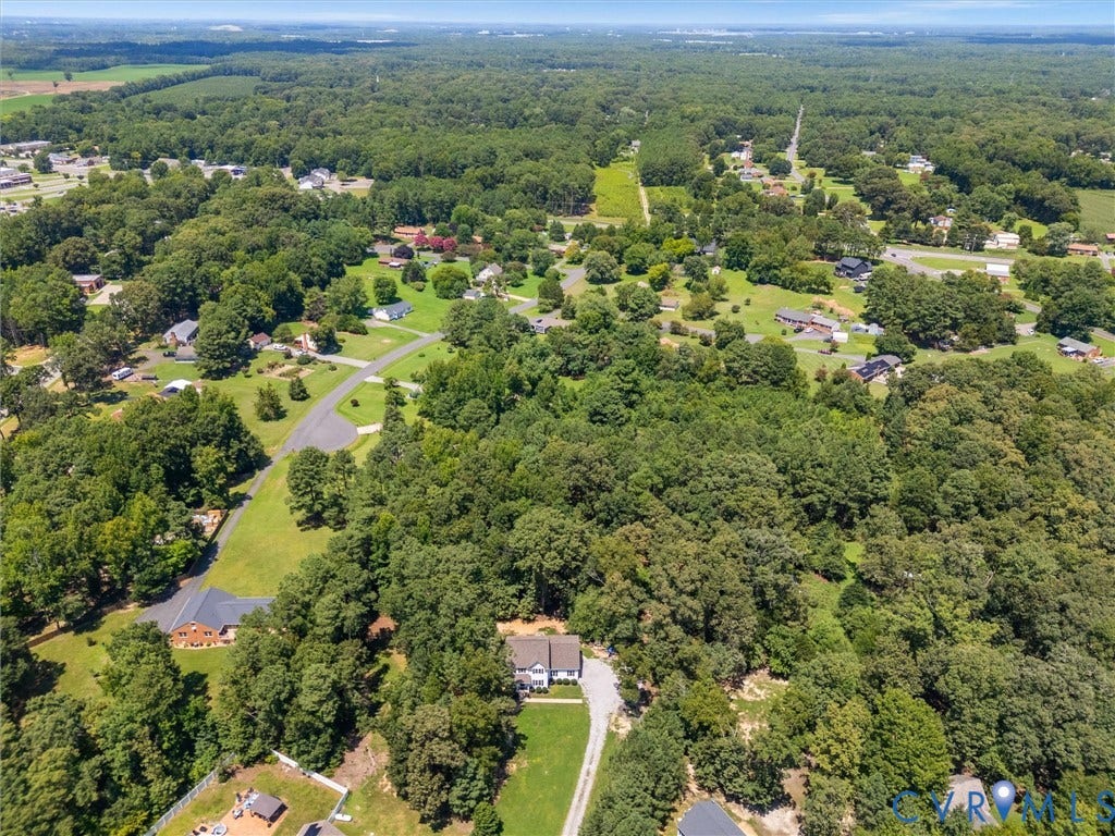 8200 Madeline Court, Strath Woods, Henrico, VA 23231 Expansive aerial perspective showcasing a verdant landscape with numerous mature trees