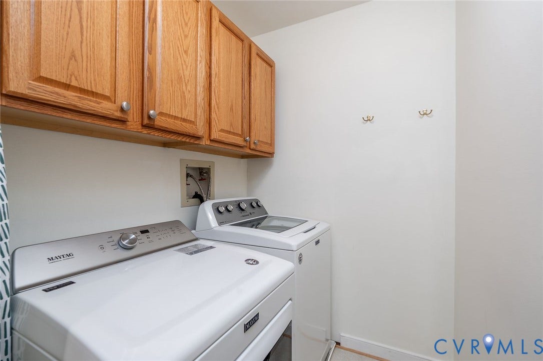 1719 Logwood Circle, Henrico, VA 23238 Laundry room: Cabinets above the washing machine and dryer for extra storage