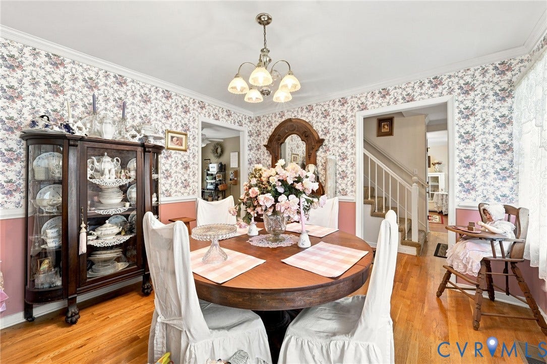 3819 Glen Oaks Court, Chester, VA 23831 Hardwood flooring extending throughout, crown molding, and chair rail detailing