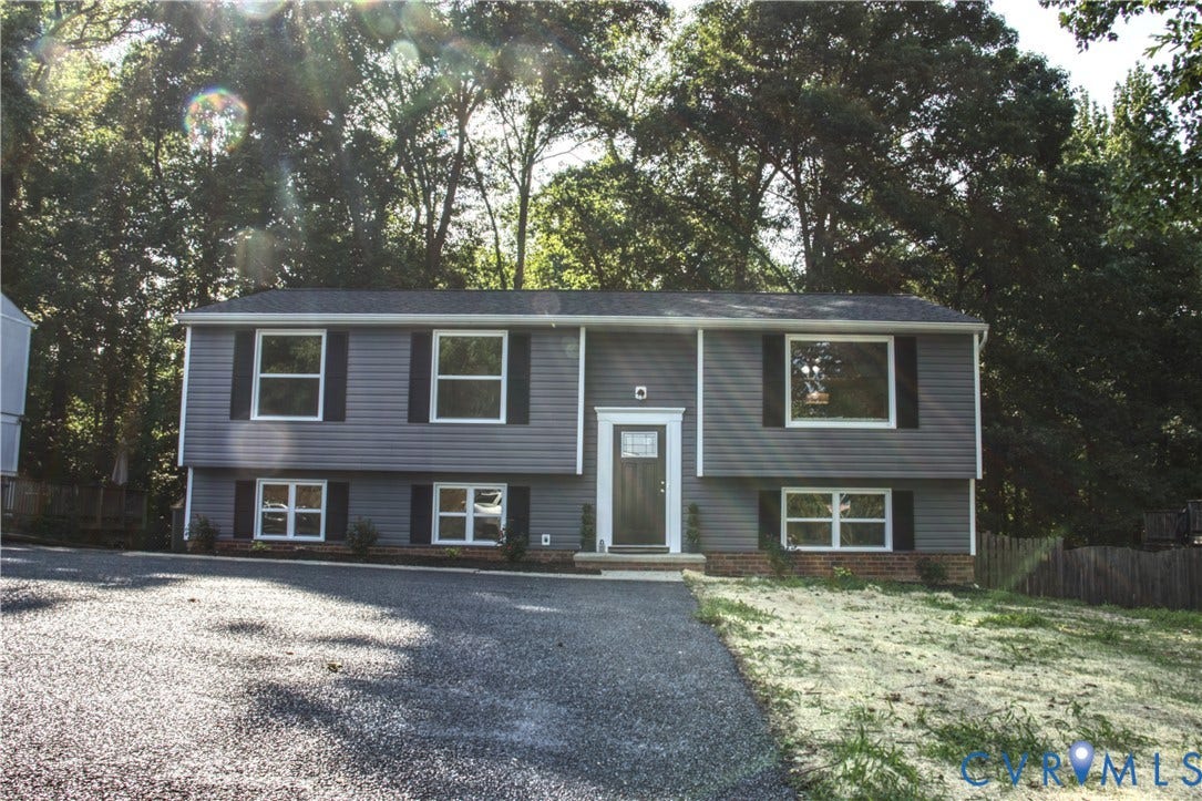 5004 Fairlake Lane, Henrico, VA 23060 Split-level residence featuring gray siding and white trim