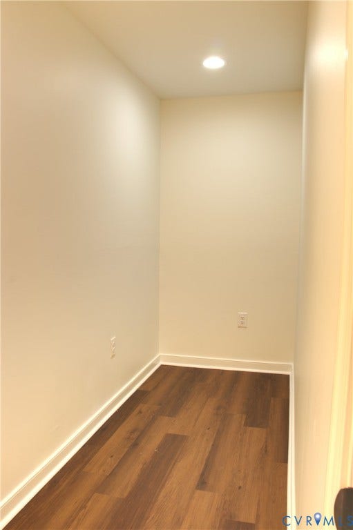5004 Fairlake Lane, Henrico, VA 23060 Compact interior space featuring wood-finish flooring, white baseboards, and recessed ceiling lighting