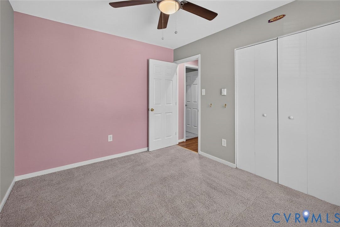 6302 Phobus Court, Richmond, VA 23234 Carpeted interior space with a ceiling fan light fixture