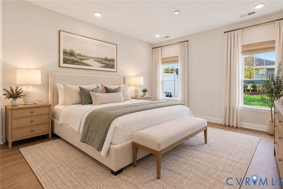 Virtually Staged Primary Bedroom