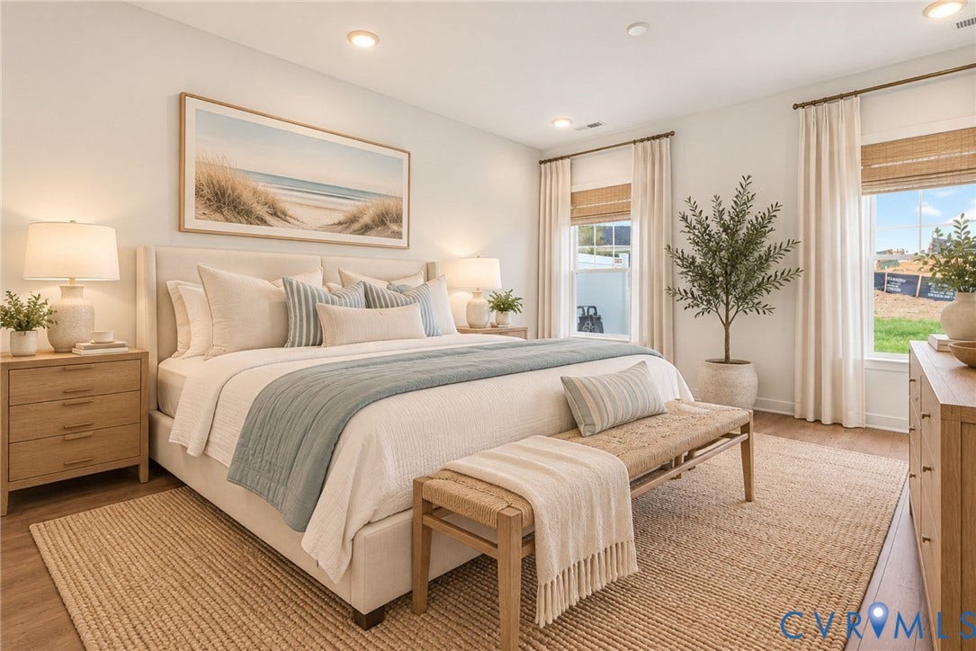 Virtually Staged Primary Bedroom