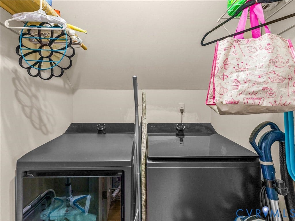 8216 Indian Springs Road, Richmond, VA 23237 Dedicated laundry area featuring a shelf, wall-mounted electrical outlet, and neutral wall paint