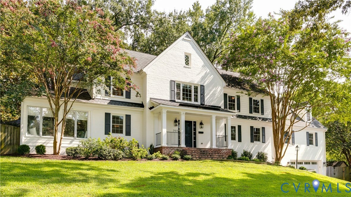 203 W Hillcrest Avenue, South Of Cary, Richmond, VA 23226 Brick painted Colonial with front porch