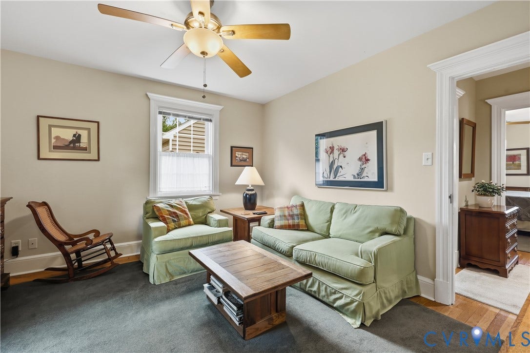 4207 W Grace Street, Sauer's Gardens, Richmond, VA 23230 Carpeted room with neutral wall paint and white trim