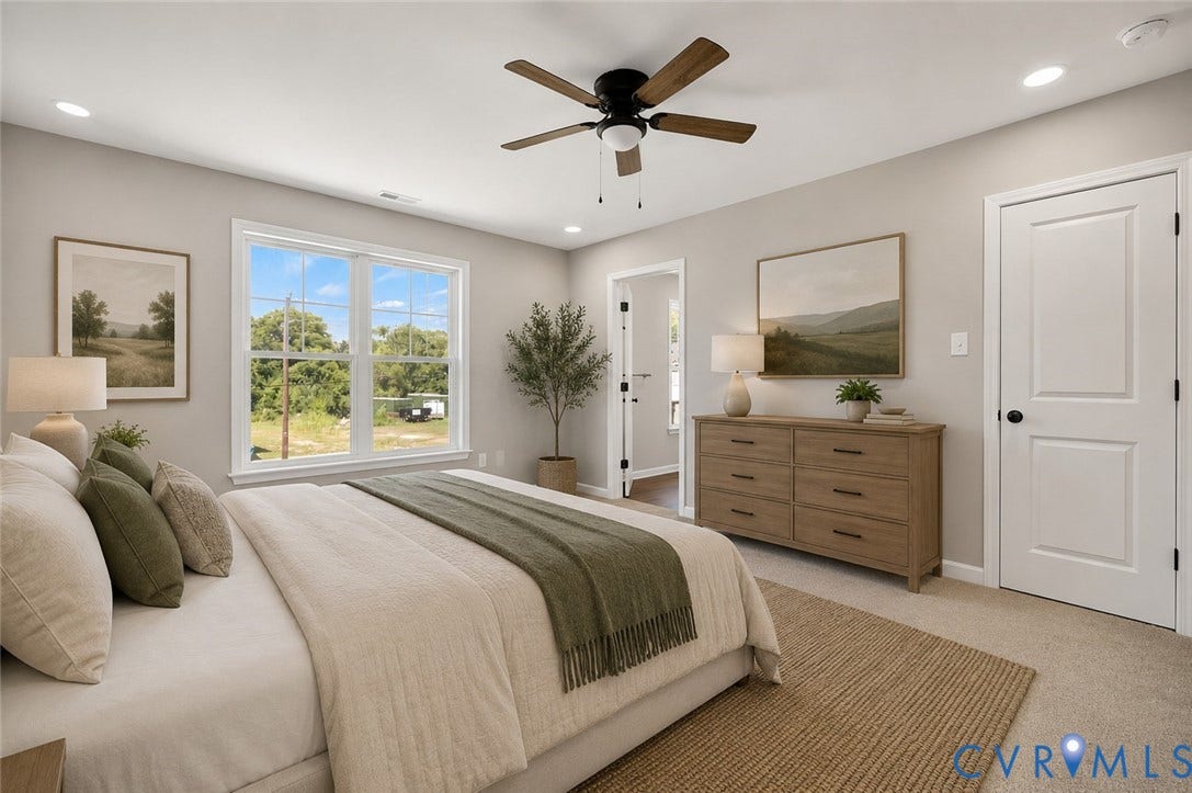 425 BYRNE Street, Petersburg, VA 23803 Recessed lighting, wood-finish ceiling fan, wood-finish dresser, neutral wall color, and carpeted flooring