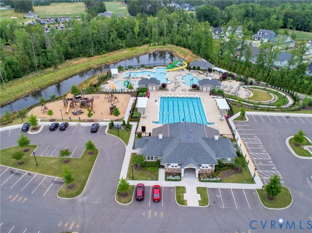 7237 Bonallack Bend, Carlton Ridge, Moseley, VA 23120 Community recreation center featuring a lap pool, leisure pool with waterslides