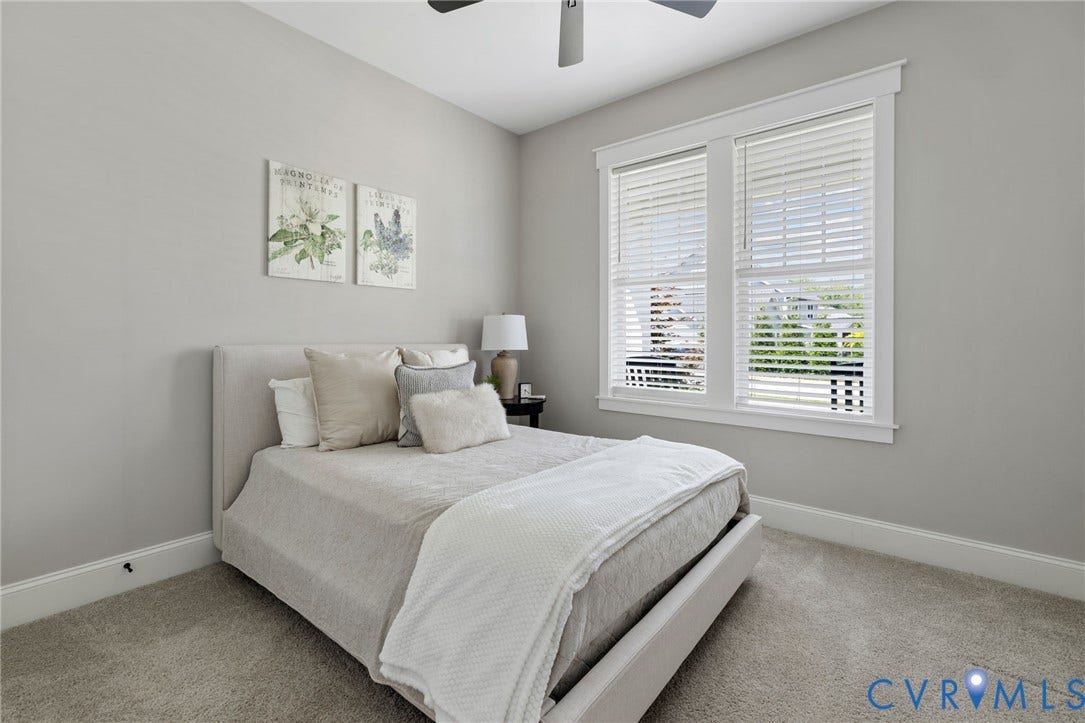 7237 Bonallack Bend, Carlton Ridge, Moseley, VA 23120 1st floor bedroom with ceiling fan