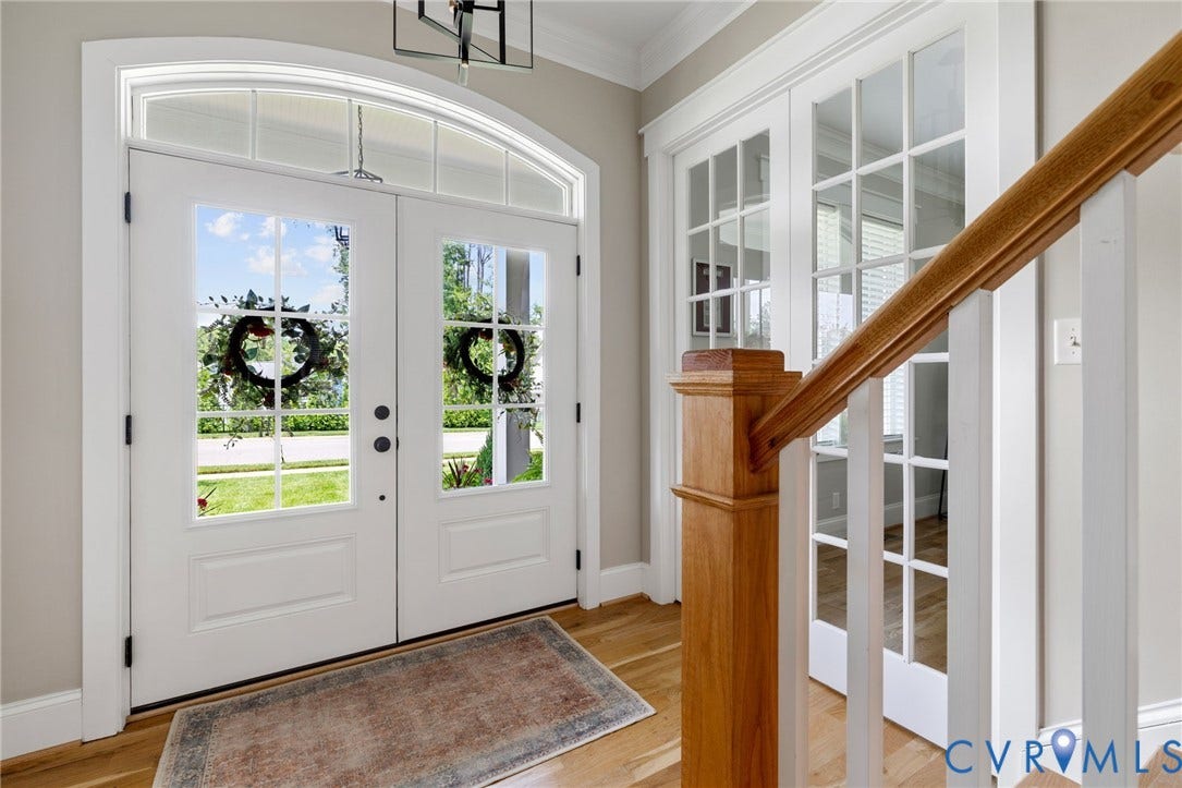 7237 Bonallack Bend, Carlton Ridge, Moseley, VA 23120 View of beautiful front door and french doors leading to the office