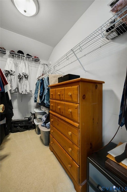 10620 Correnty Drive, Henrico, VA 23059 Walk-in closet featuring wire shelving, hanging rods, and carpet flooring