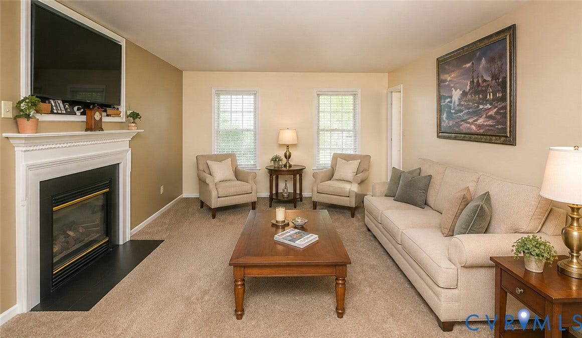 9736 Cedar Grove Way, Cedar Grove, Henrico, VA 23228 Virtually staged living room.