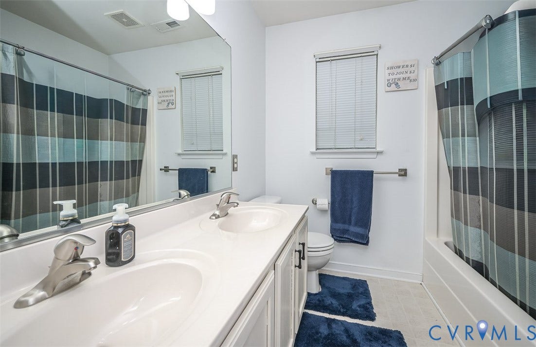 9736 Cedar Grove Way, Cedar Grove, Henrico, VA 23228 Hall bath with double vanity.