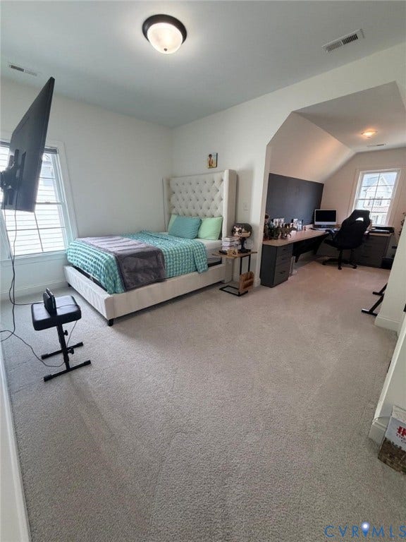 4516 Bacova Club Court, Glen Allen, VA 23059 Carpeted room featuring multiple windows and a dedicated alcove with a built-in desk