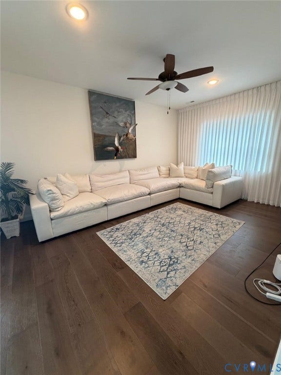 4516 Bacova Club Court, Glen Allen, VA 23059 Recessed ceiling lighting, wood-finish flooring, and a ceiling fan with integrated light