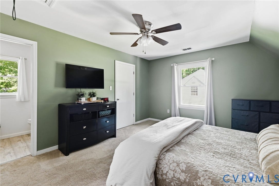 7306 Native Dancer Drive, Midlothian, VA 23112 Ceiling fan with light kit, recessed lighting, double-hung window, and carpeted flooring