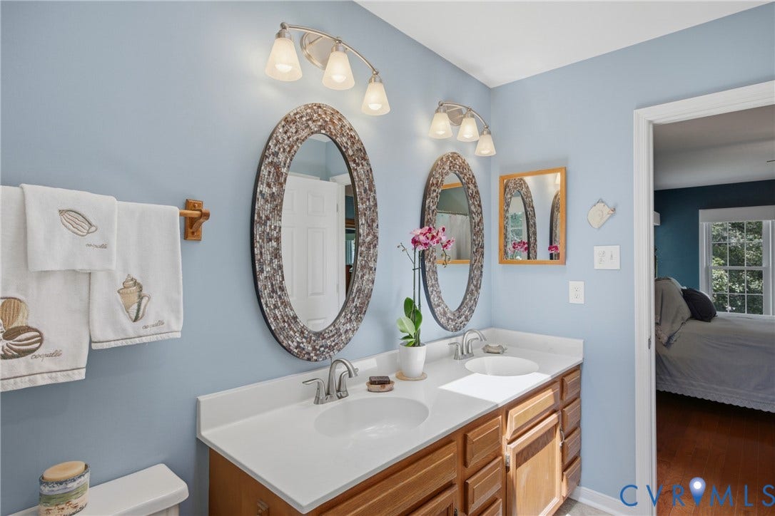 Double Vanity, updated lighting and LVP flooring