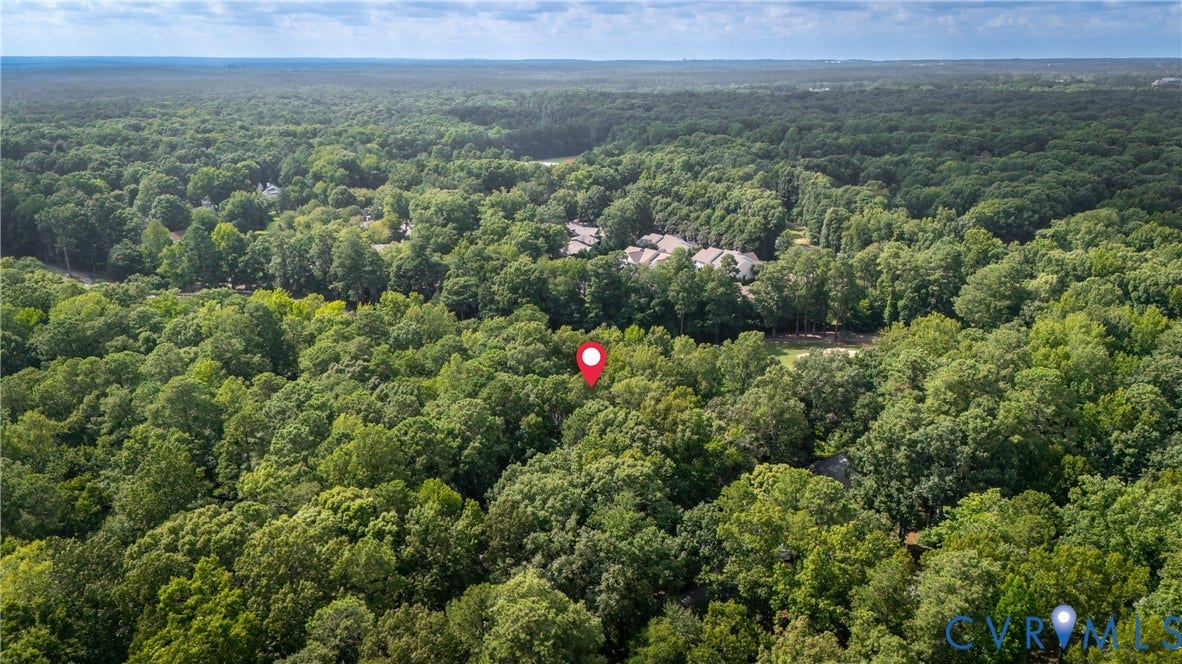 2903 Fox Chase Drive, Huntsbridge, Midlothian, VA 23112 Expansive wooded acreage featuring dense tree cover and verdant canopy