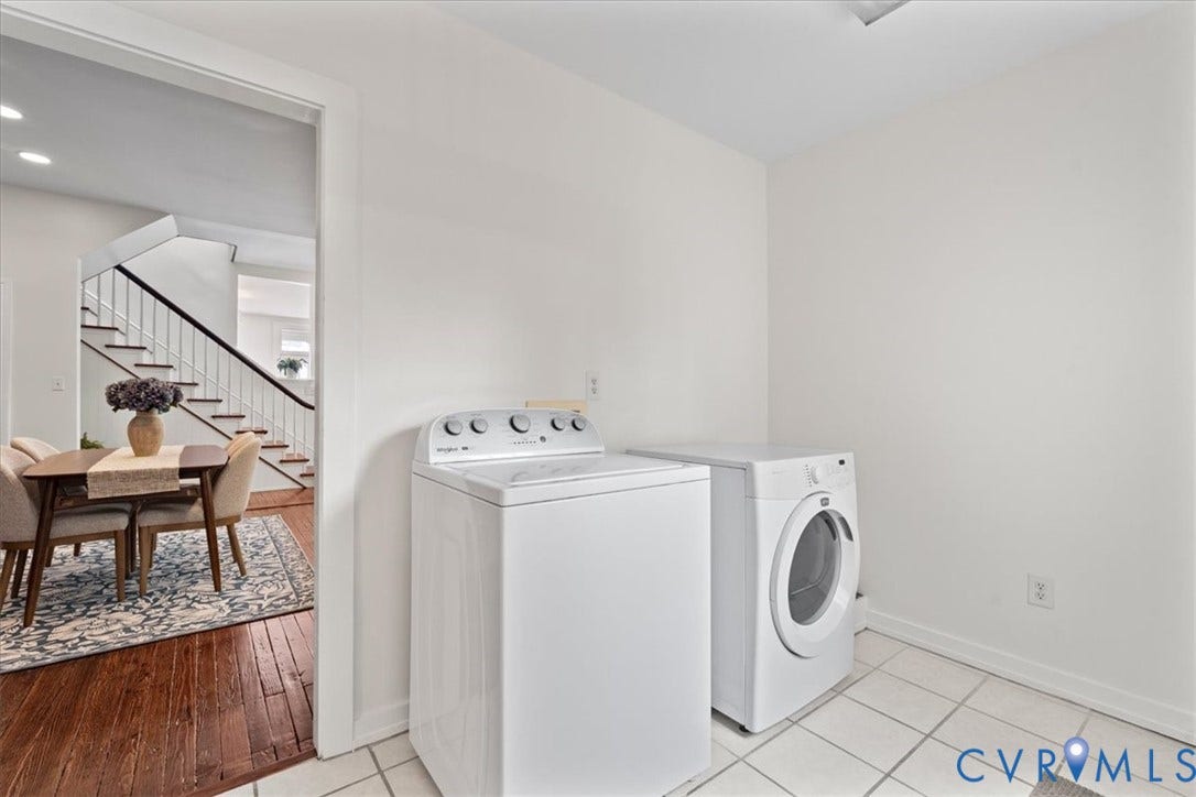 2510 E Leigh Street, Church Hill, Richmond, VA 23223 White tile flooring complements the bright wall finishes
