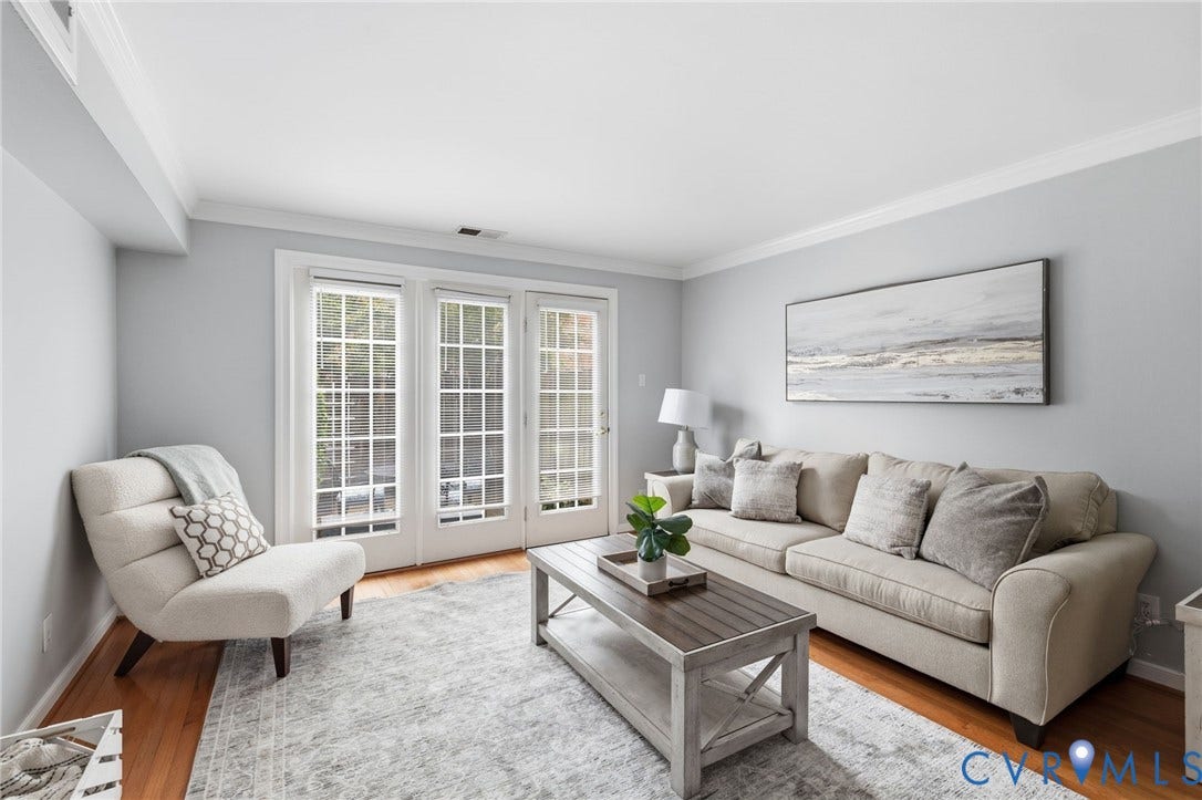 405 N Hamilton Street, #G, Richmond, VA 23221 Light-toned walls, crown molding, and wood-finish flooring