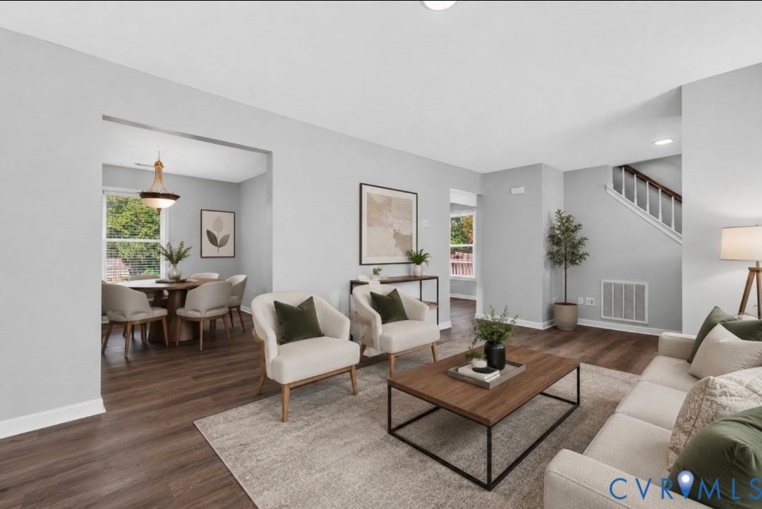 2020 Knotty Drive, Glen Allen, VA 23060 Wood-finish flooring throughout, light gray wall paint, and white trim