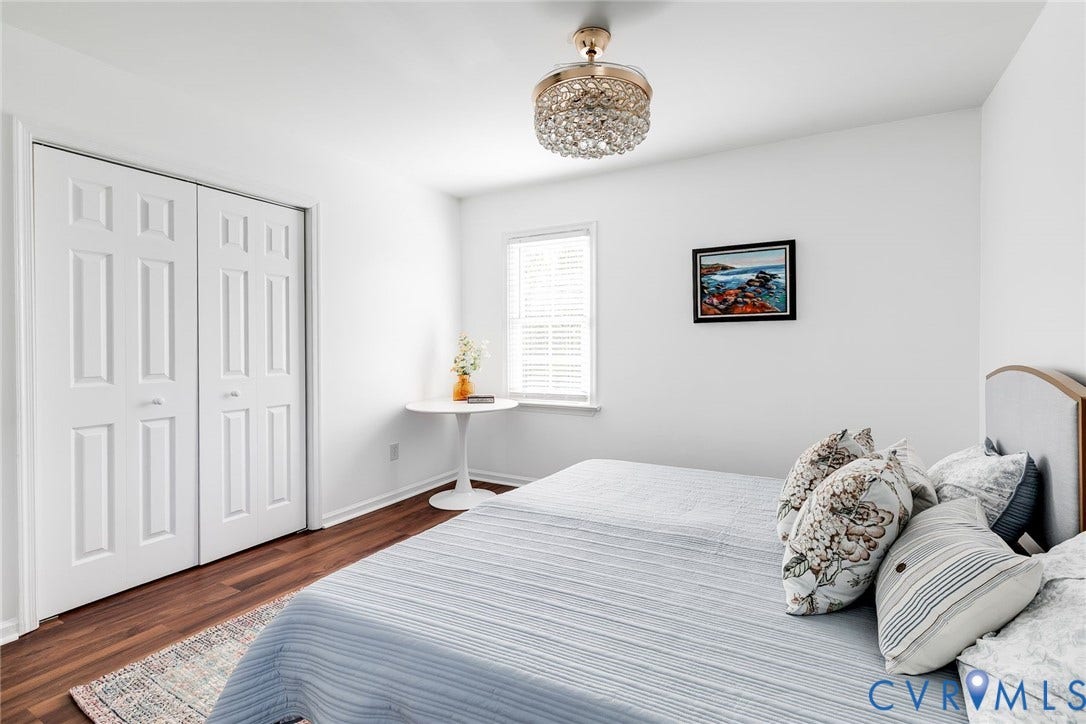 Primary bedroom with generous closet.