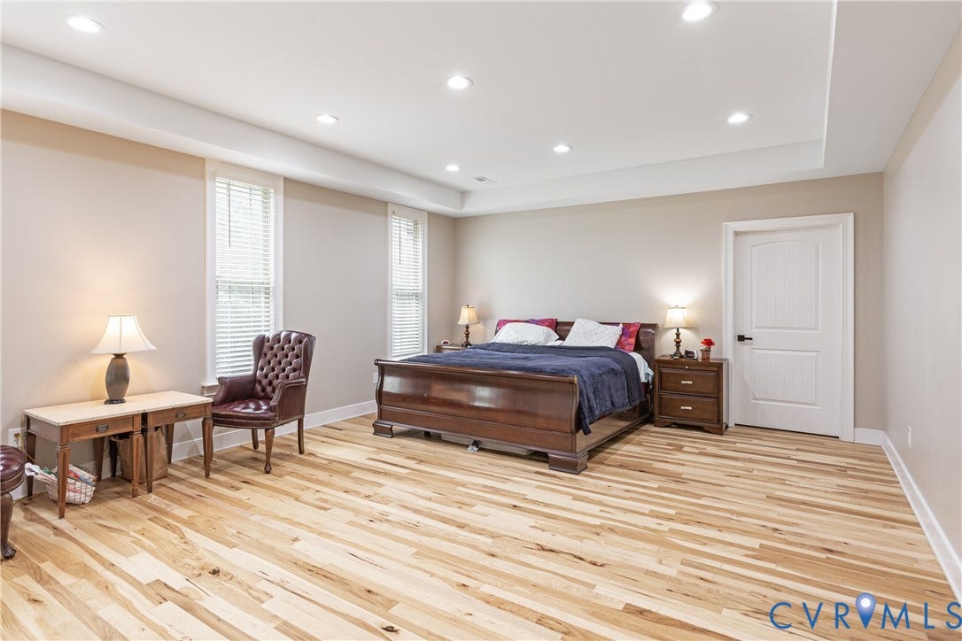 12554 Kain Road, Glen Allen, VA 23059 Recessed ceiling lighting, wood-finish flooring, two window openings, paneled interior door, and neutral wall tones