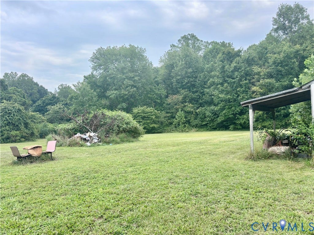 727 Frenchs Store Road, French's Store, Cumberland, VA 23040 Expansive grassy area with mature tree line
