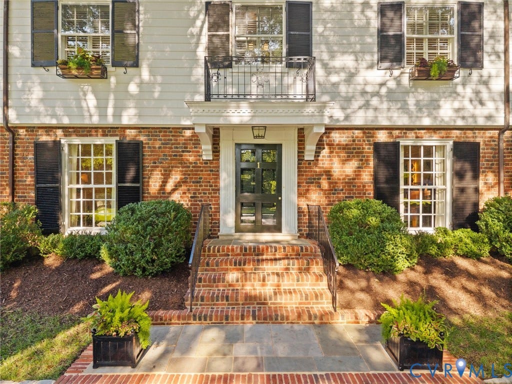 1 Greenway Lane, Hampton Gardens, Richmond, VA 23226 Timeless architectural brick and frame detailing with flower boxes