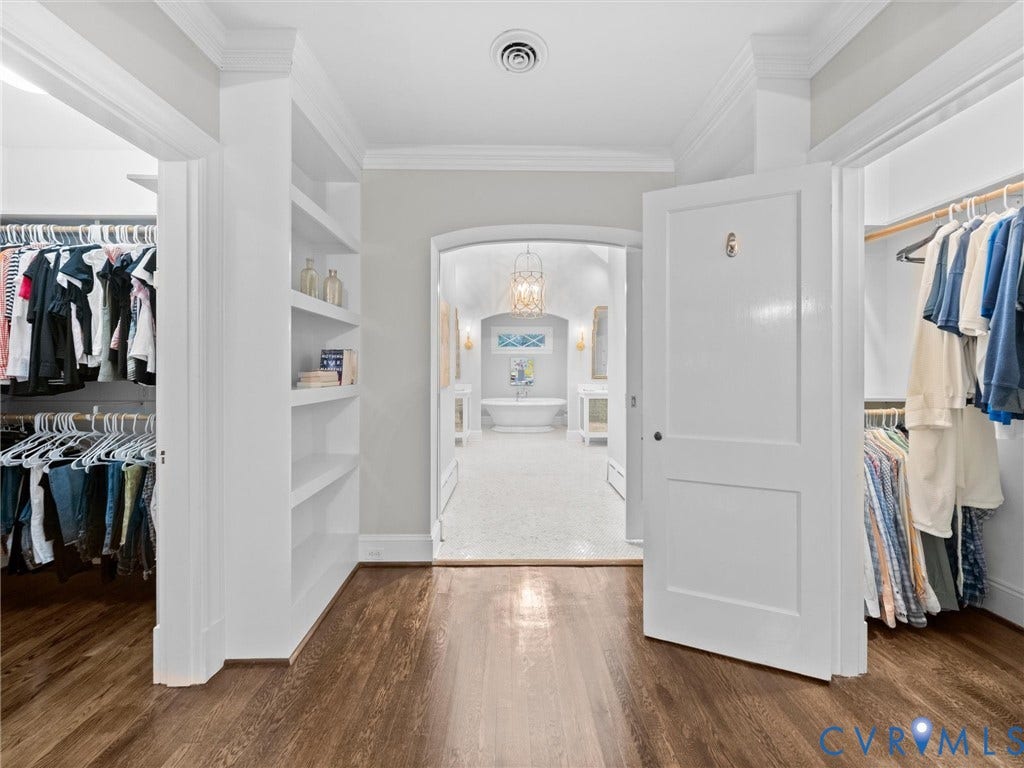 1 Greenway Lane, Hampton Gardens, Richmond, VA 23226 Primary bedroom with his & hers closets