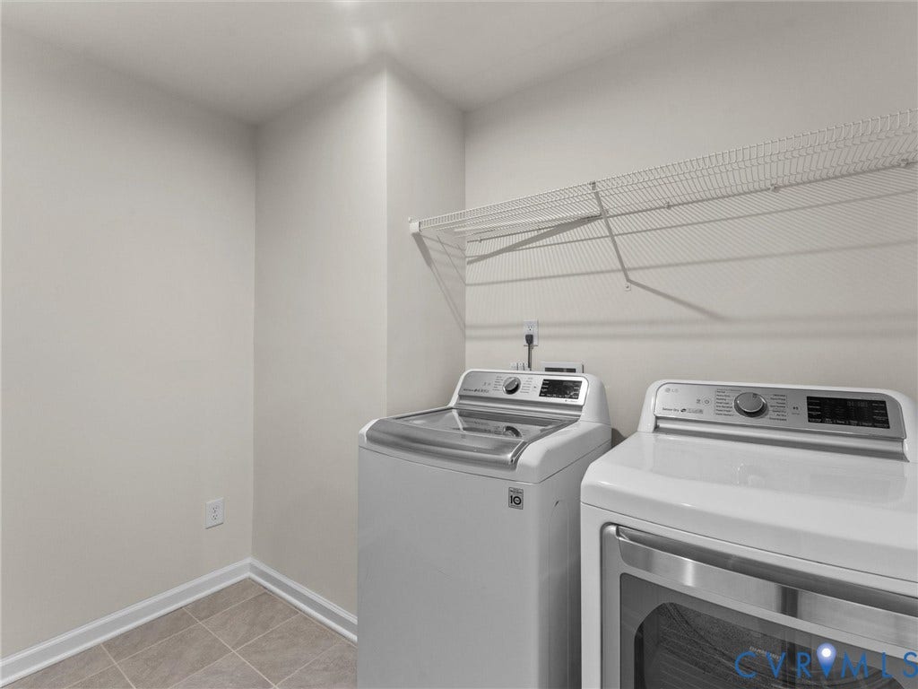 12601 Prestonfield Drive, Blalock, Chesterfield, VA 23836 Built-in wire shelving, neutral wall paint, and tile flooring