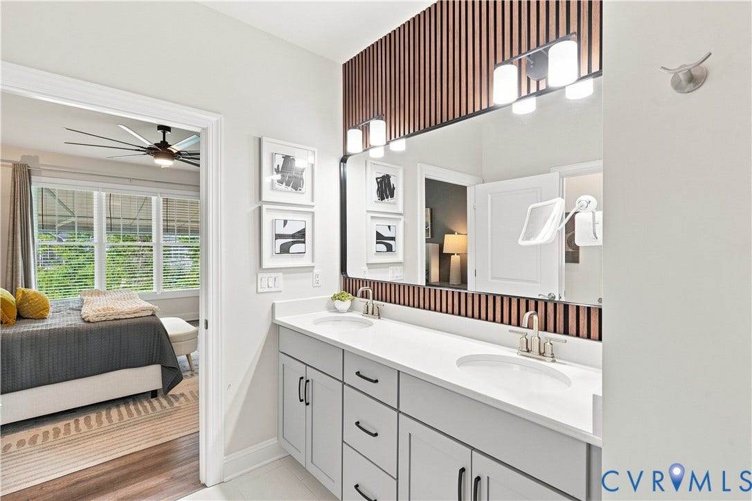7437 Aldeby Street, Glen Allen, VA 23059 Dual vanity with a white countertop and undermount sinks