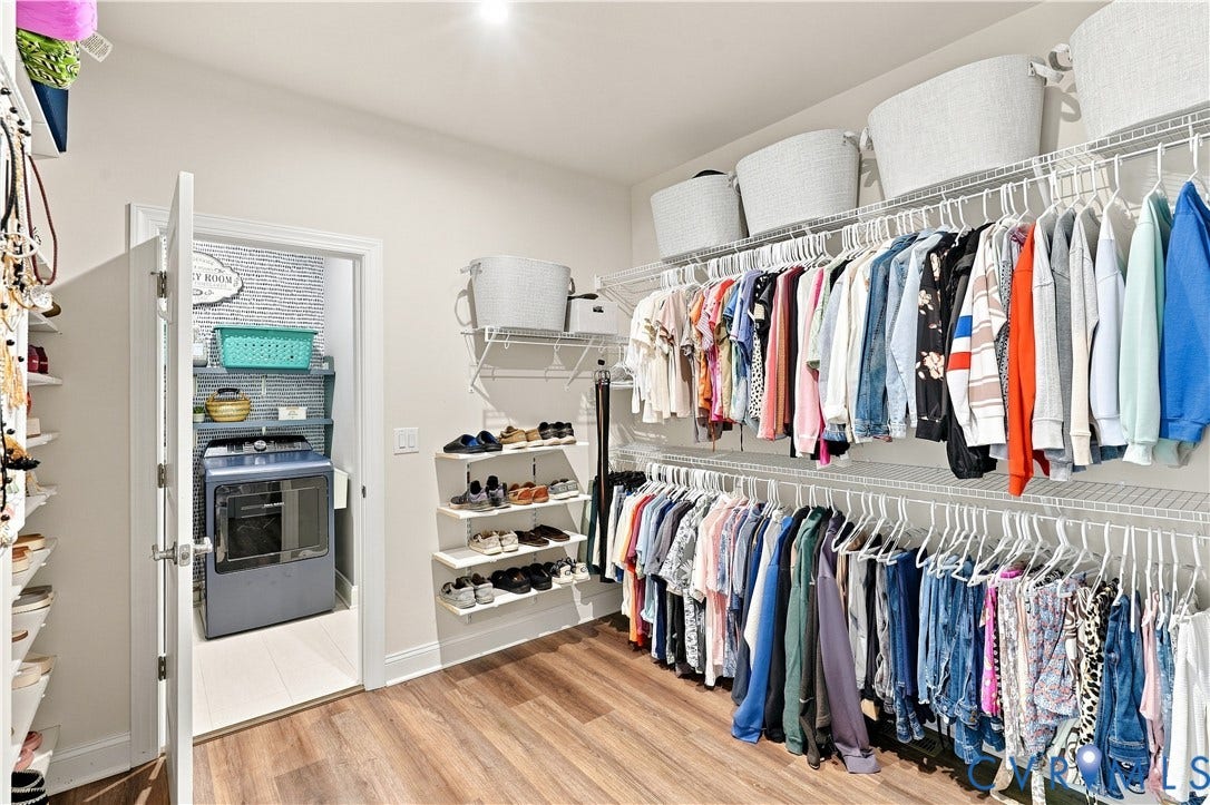 7437 Aldeby Street, Glen Allen, VA 23059 Walk-in closet featuring wire, wood-finish flooring, and recessed lighting