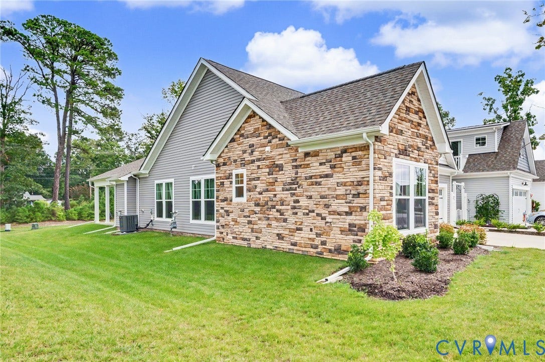 11618 Orchard Falls Circle, Chickahominy Falls, Glen Allen, VA 23059 Crafted exterior featuring stacked stone and horizontal siding