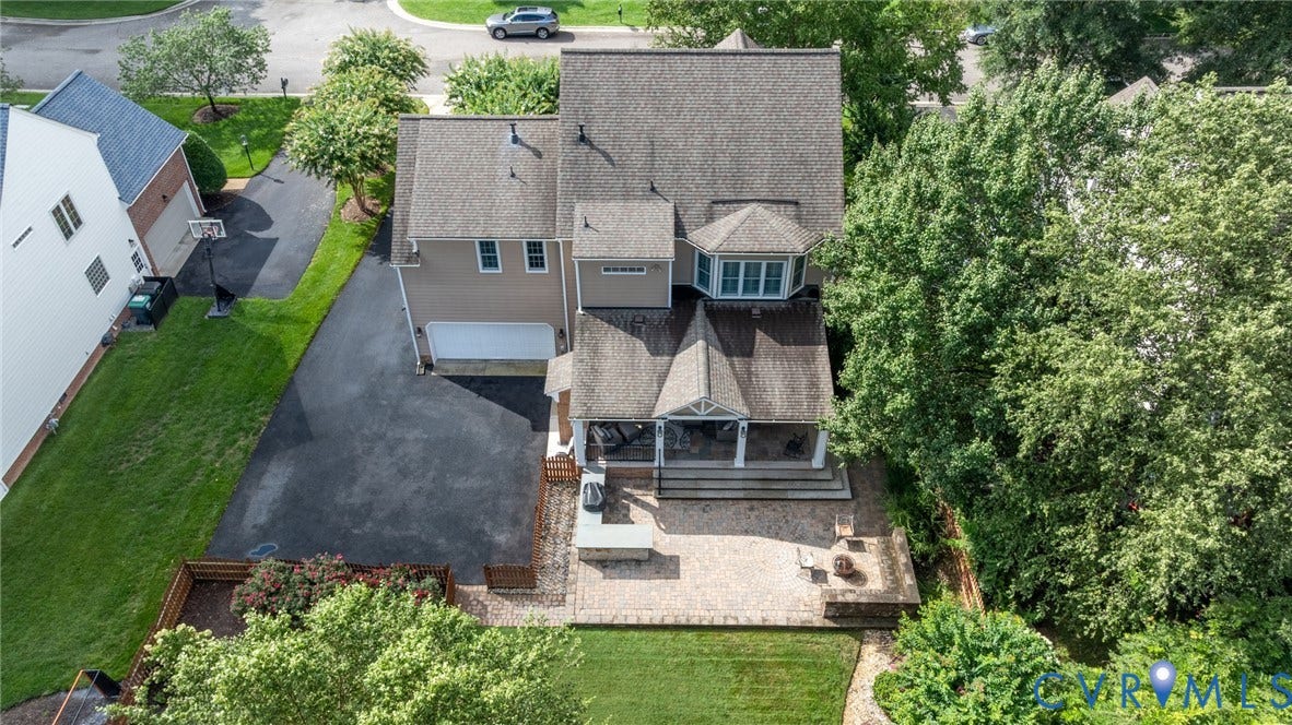 12320 Bradford Landing Way, Glen Allen, VA 23059 Property featuring a multi-level deck, covered outdoor living area, and expansive paver patio