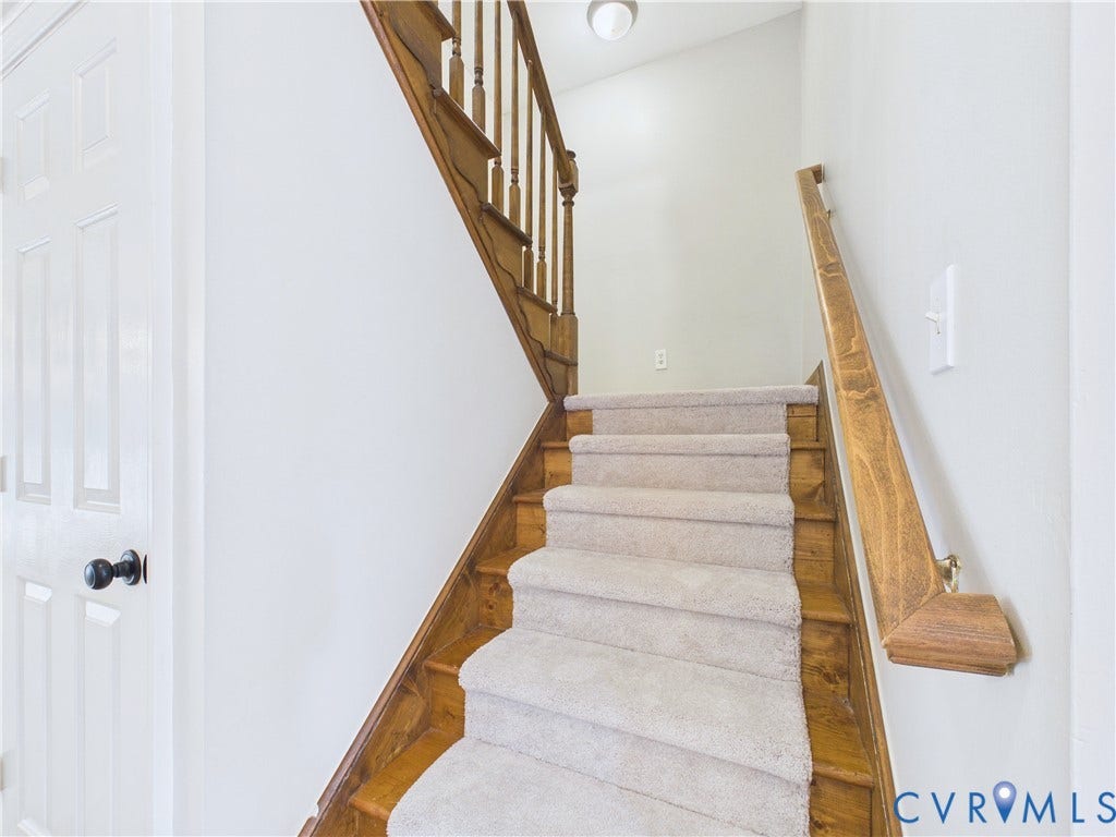 4515 Exton Lane, Chester, VA 23831 2nd Level-Carpeted staircase with wood-finish risers and balustrade