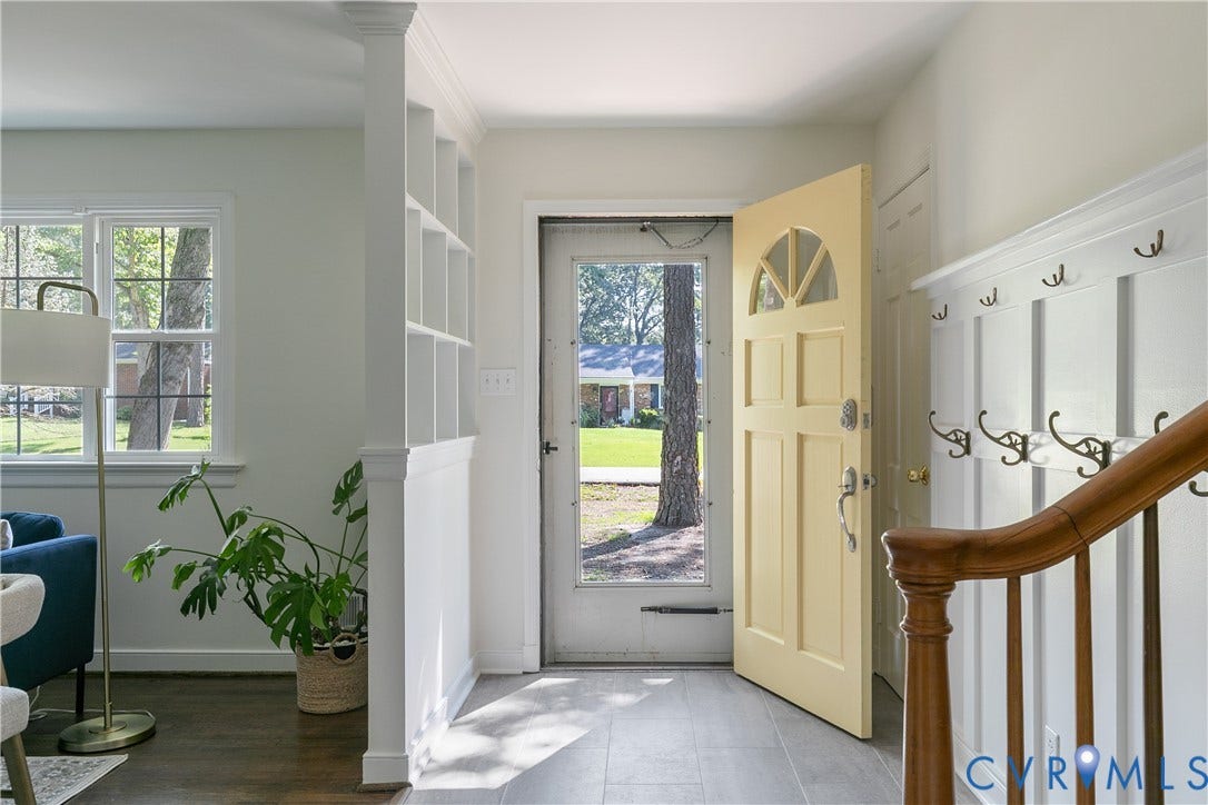 200 Stanmore Road, North Chesterfield, VA 23236 Entryway with a light-colored door, storm door, and tile flooring