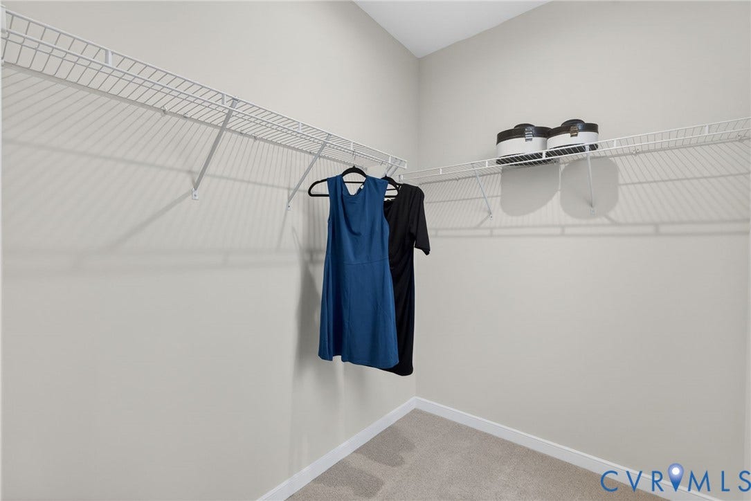 2439 Ownby Lane, #B 13, Richmond, VA 23220 Corner closet with wire shelving and hanging rods