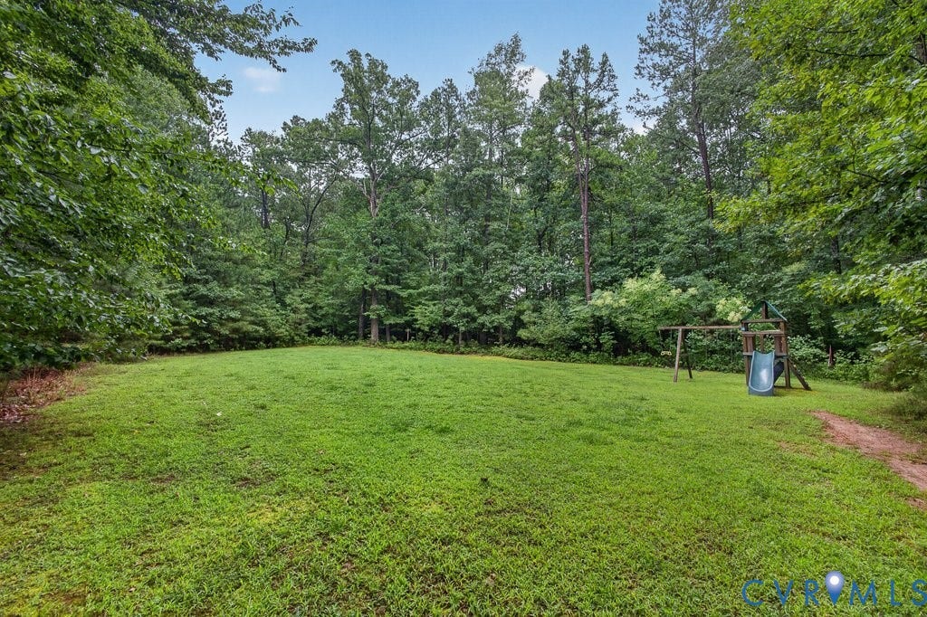 8825 First Branch Lane, Chesterfield, VA 23838 Expansive grassy yard area with dense mature trees at the perimeter
