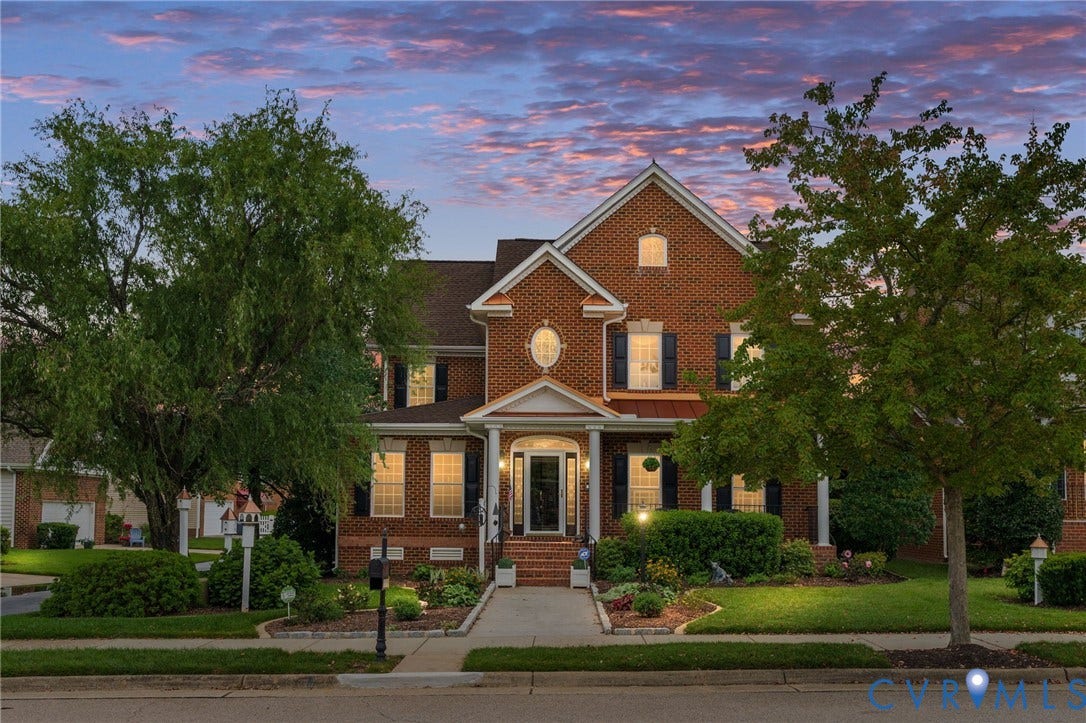 Brick exterior with white trim