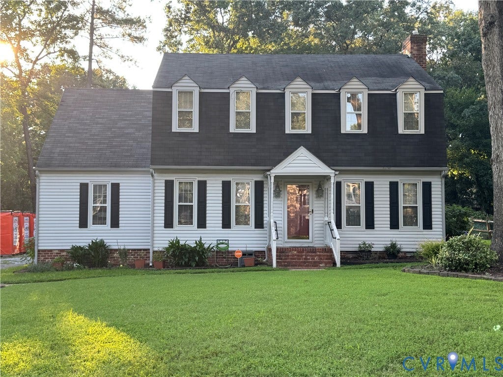 506 Watch Hill Road, Midlothian, VA 23114 Two-story Colonial featuring white siding and a prominent front lawn