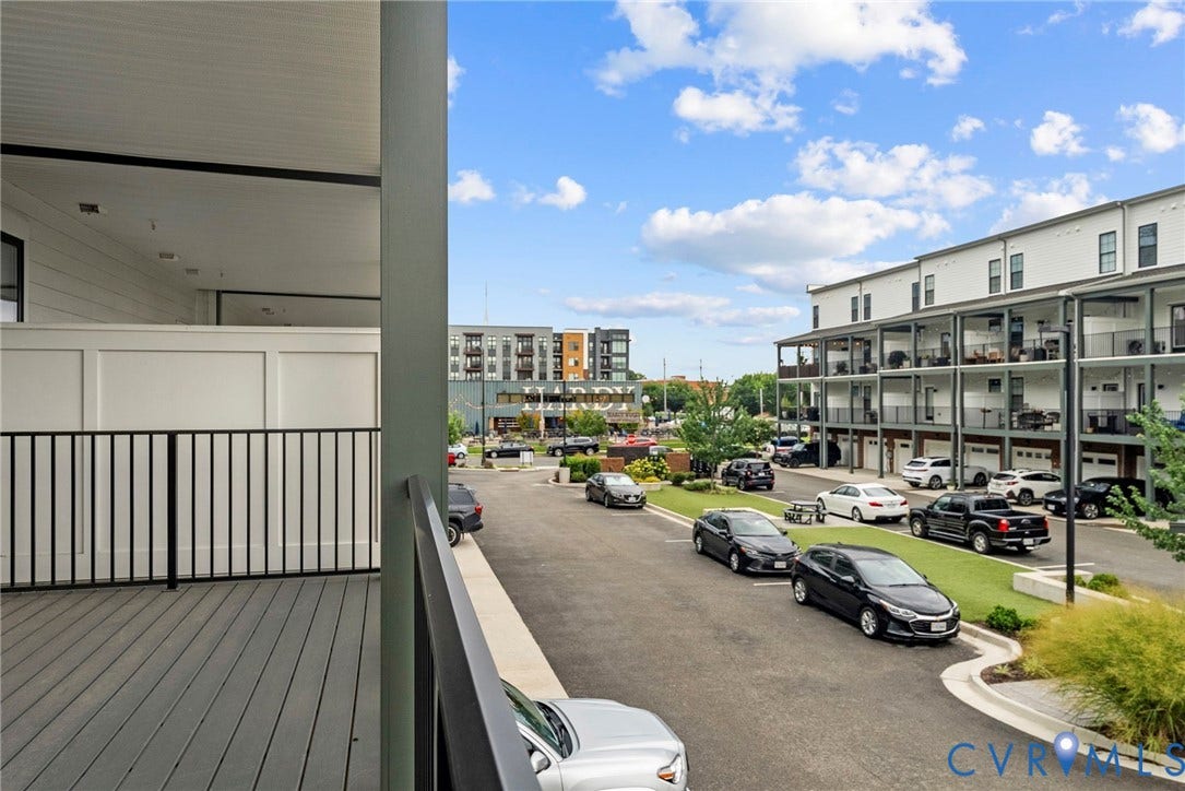 2445 Ownby Lane, #B15, Greater Scott's Addition, Richmond, VA 23220 Outdoor balcony with composite decking and black metal railing
