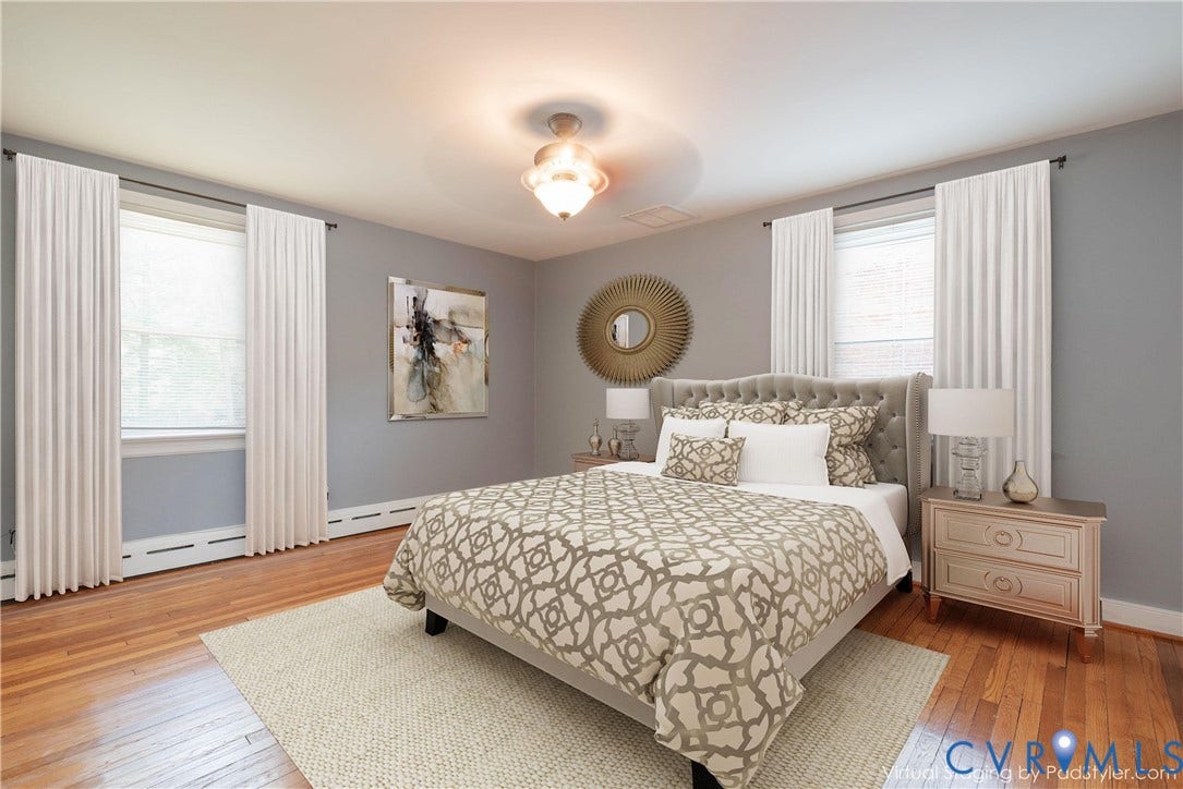 5709 Monument Avenue, Richmond, VA 23226 Virtual Staging of Primary Bedroom